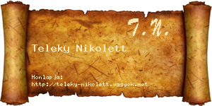 Teleky Nikolett névjegykártya